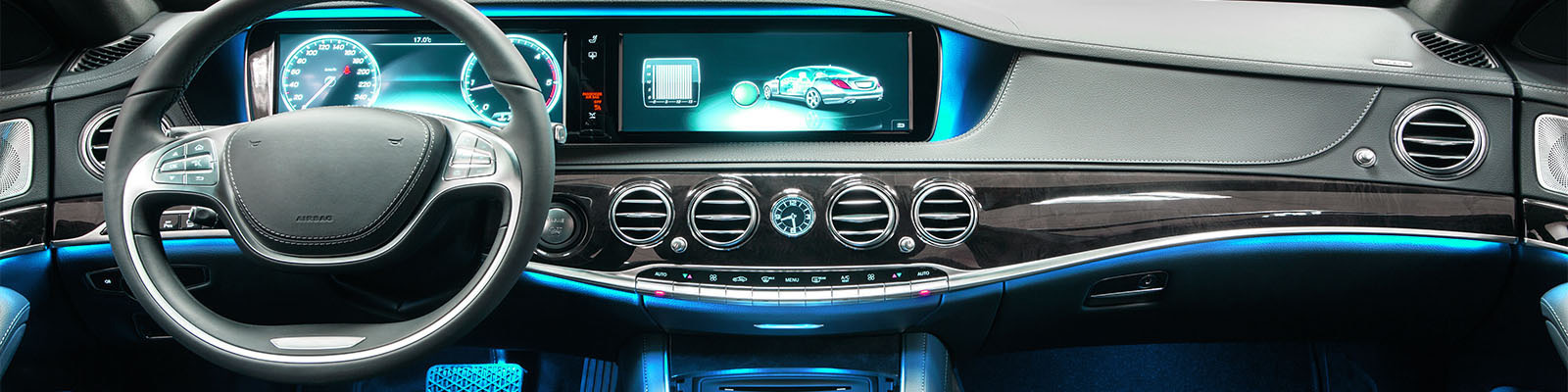 Car interior with LEDs