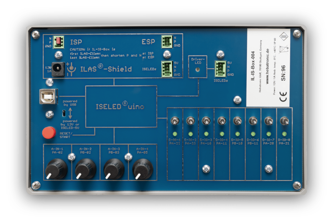 Hebatronic Product ILaS®-Initiator Combined Test Box for ISELED® and ILaS® LED Controllers